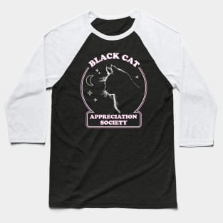 Black Cat Appreciation Society - Retro Witch Halloween Costume Baseball T-Shirt